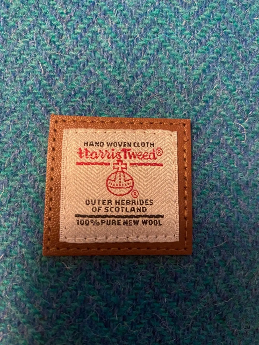 Harris Tweed Teal Wool Bucket Bag - Picture 12 of 12